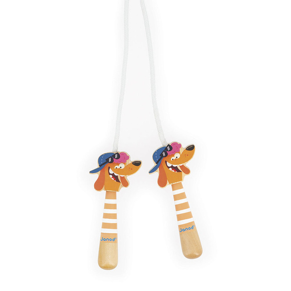 Skakanka z drewnianymi rączkami Piesek, dla dzieci, 3 lata+, Janod