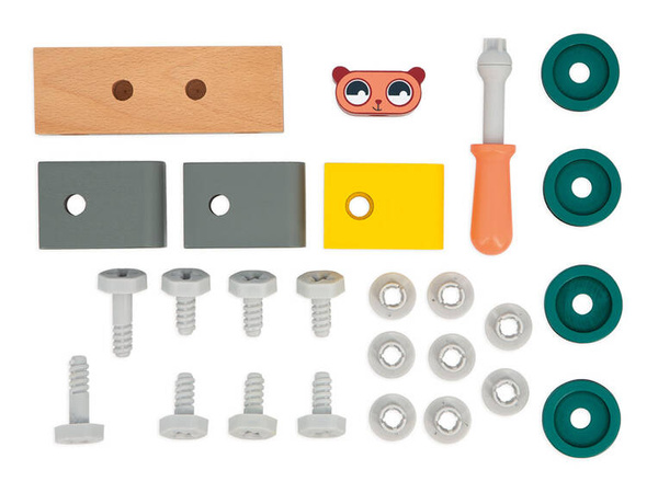 Samochód - cysterna do składania drewniany Miś Brico ‘Kids, 2 lata+, Janod