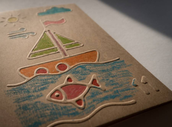 Wypukła kolorowanka dotykowa Przygoda, brązowa - eko, Robot Manufacture