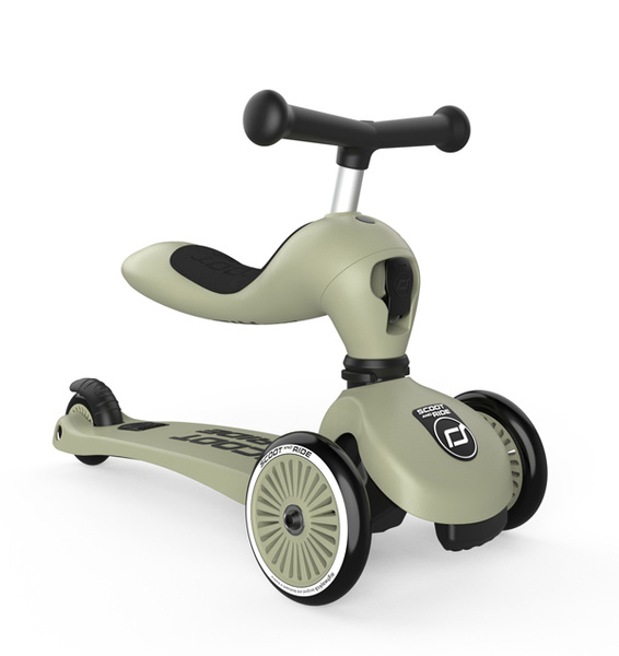 Scoot and Ride HK1 2w1 jeździk i hulajnoga dla dzieci 1-5 lat, kolor: Olive