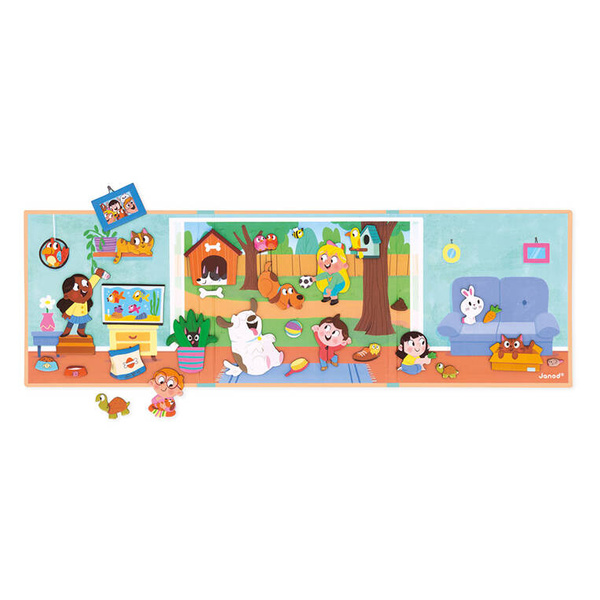 Magnetyczna układanka Zwierzęta domowe Magneti'stories 3+, Janod