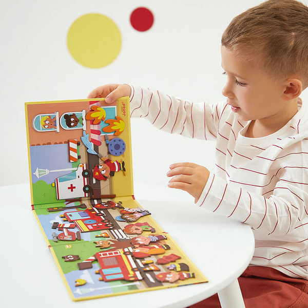 Układanka Magnetyczna Strażacy Magneti'stories dla dzieci 3+, Janod