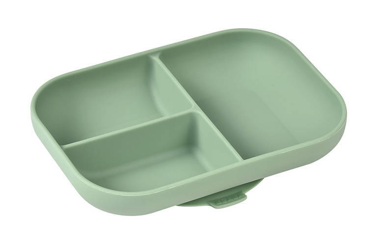 Talerz silikonowy Beaba Sage green z przyssawką dla dzieci 4m+