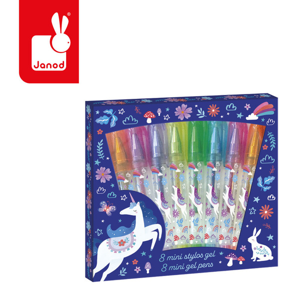 Żelowe mini-długopisy - zestaw kreatywny, Jednorożce Kraina snów, 6+, Janod