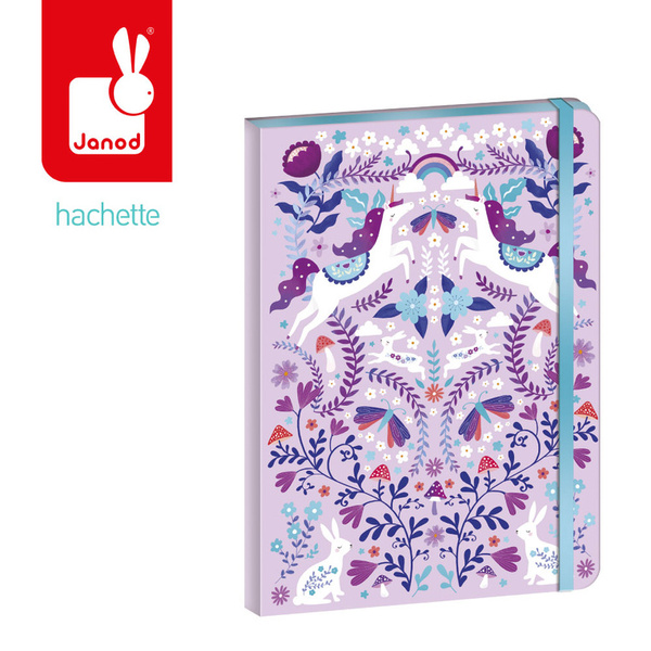 Notatnik na gumkę - zestaw kreatywny, Jednorożce Kraina snów, 6+, Janod