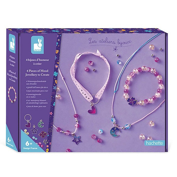 Zestaw kreatywny do tworzenia biżuterii z zawieszkami dla dzieci, 6 lat+, Janod