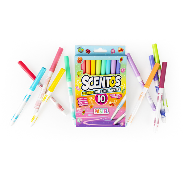 Pachnące Flamastry - Pastelowe, zestaw 10 szt., dla dzieci 3 lata+, Scentos