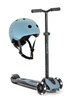 Zestaw: Scoot and Ride HK5 Hulajnoga dla dzieci 5+ trójkołowa z kółkami LED, kolor: Steel + kask rozm. S-M