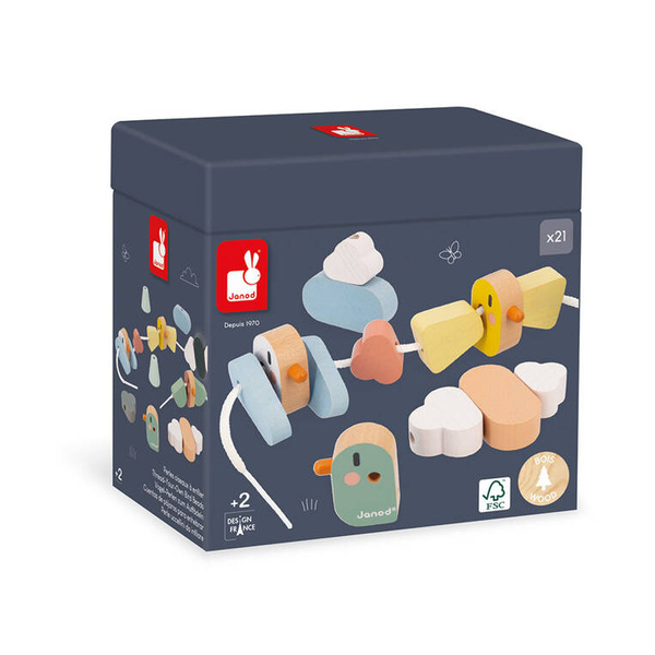 Nawlekanka z drewnianymi ptaszkami Sweet Cocoon dla dzieci 2 lata+, Janod