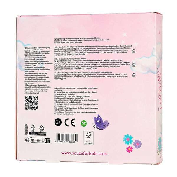 Kasetka z kosmetykami dla dzieci z lusterkiem zestaw 18 el. Serce, Souza!