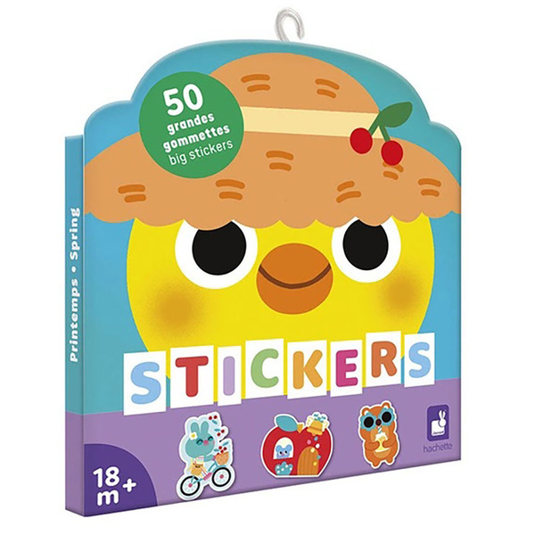 Zestaw kreatywny - książeczka z naklejkami Wiosna, dla dzieci, 18 m+, Janod