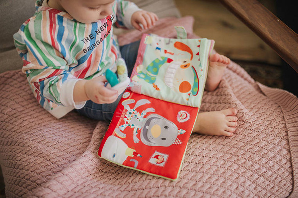 Książeczka z mini-pacynką wielofunkcyjna Królik dentysta 6 m+, Lilliputiens