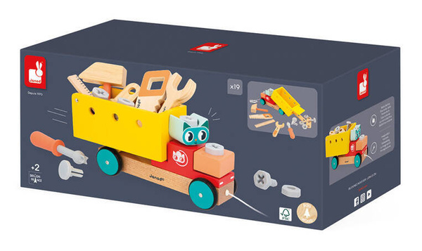 Samochód - Ciężarówka do składania do ciągnięcia Brico Kids 2 lata+, Janod