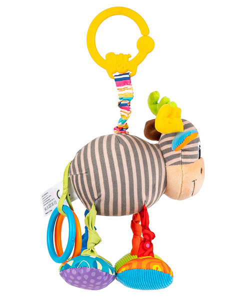 Zawieszka do wózka Łoś Alek z wibracją i gryzakiem, 0 m+, Balibazoo