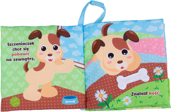Książeczka sensoryczna Dzień szczeniaczka dla dzieci 0 m+, Jolly Baby