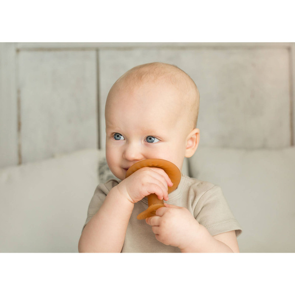 Silikonowy Gryzak logopedyczny Grzybek Brązowy, Giligums