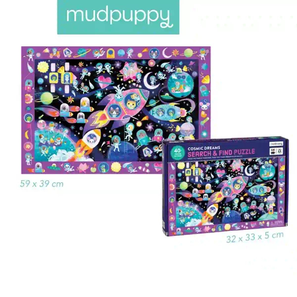 Puzzle obserwacyjne Kosmiczne marzenia 64 elementy, dla dzieci, 4+, Mudpuppy