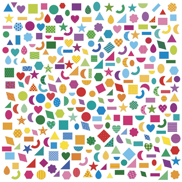 Zestaw kreatywny - naklejki Figury geometryczne dla dzieci, 3 lata+ Janod