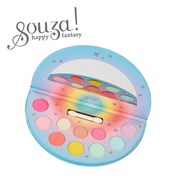 Paleta cieni do powiek z lusterkiem dla dzieci 11 el. Jednorożec, 4 lata+, Souza!