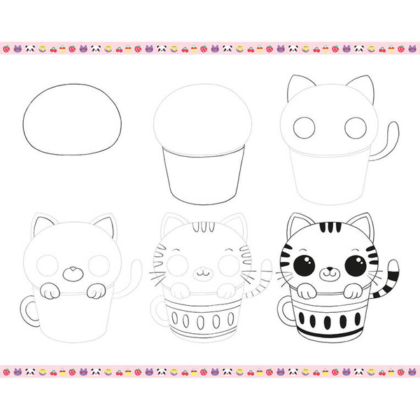 Zestaw kreatywny Rysowanie krok po kroku Modele kawaii dla dzieci 6+, Janod