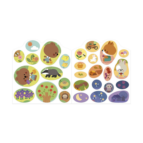 Zestaw kreatywny - książeczka z naklejkami Las, dla dzieci, 18 m+, Janod