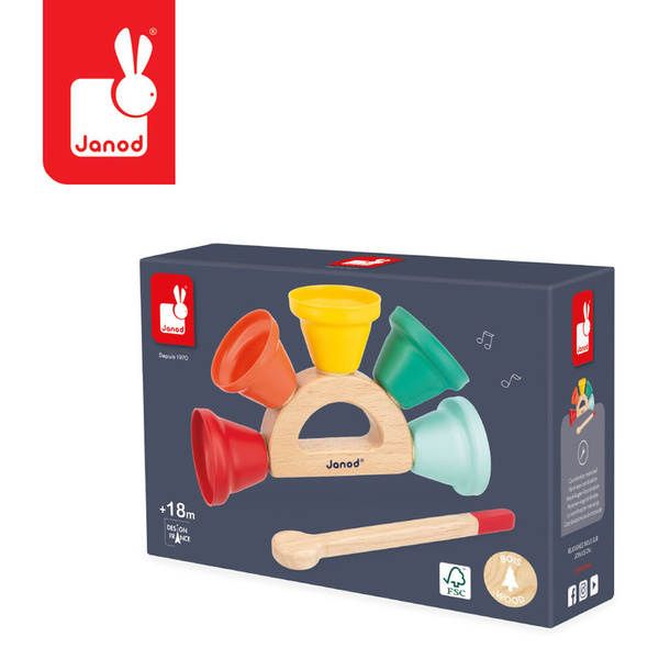 Dzwoneczki janczary Gioia - drewniany instrument muzyczny, 18 m+, Janod