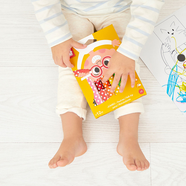 Zestaw kreatywny - Flamastry Jumbo 8 kolorów, dla dzieci, 12 m+, Janod