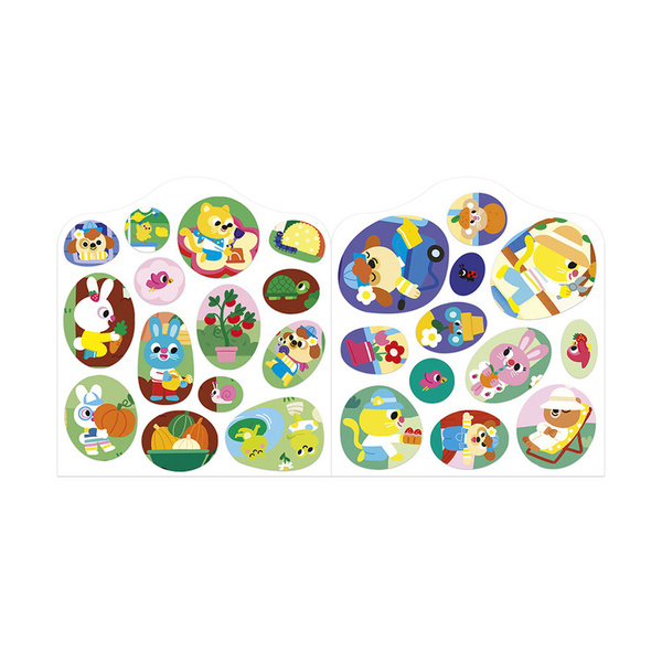 Zestaw kreatywny - książeczka z naklejkami Ogród , dla dzieci, 18 m+, Janod