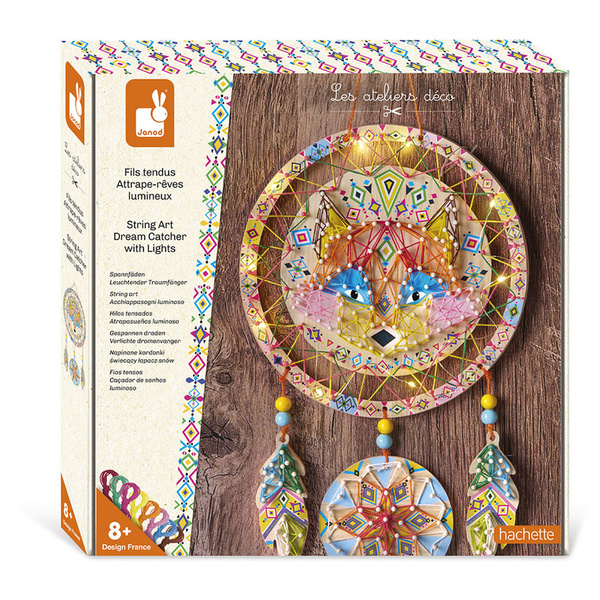 Zestaw kreatywny Przeplatanka 3D Świecący łapacz snów, dla dzieci 8 lat+, Janod