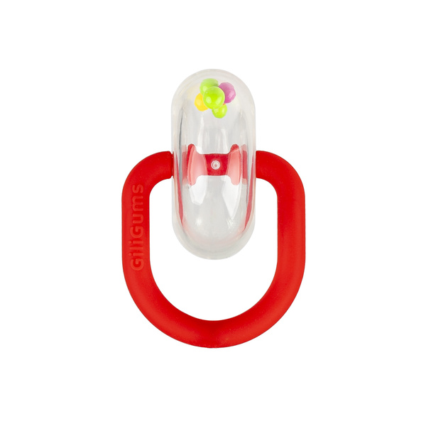 Grzechotka 2 szt. - Zestaw grzechoczący czerwony dla dzieci, 3 m+, GiliGums