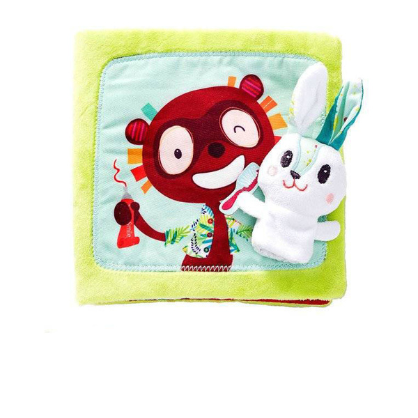 Książeczka z mini-pacynką wielofunkcyjna Królik dentysta 6 m+, Lilliputiens