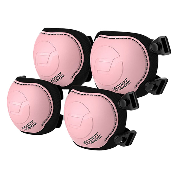 Zestaw: Scoot and Ride HK3 Hulajnoga dla dzieci 3+ z kółkami LED, kolor: Rose + ochraniacze rozm. S