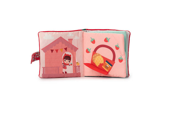 Miękka mini-książeczka wielofunkcyjna z silikonowym gryzakiem Czerwony Kapturek 6 m+, Lilliputiens