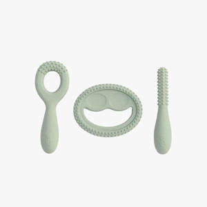 EZPZ Zestaw silikonowych gryzaków sensomotorycznych Oral Development Tools pastelowa zieleń