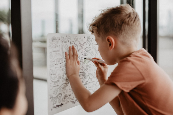 Mata Silikonowa Duża do Kolorowania A3 - Dinozaury, 3 lata+, HeyDoodle