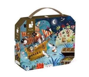 Janod Puzzle w walizce Wyprawa po skarb 36 elementów 4+ Made in France