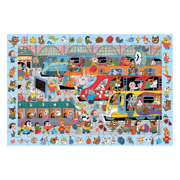 Puzzle obserwacyjne Stacja kolejowa 64 elementy 4+, Mudpuppy