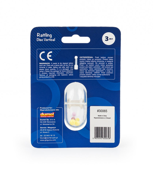 Grzechotka - Grzechoczący Dysk Wertykalny, dla dzieci, 3 m+, GiliGums