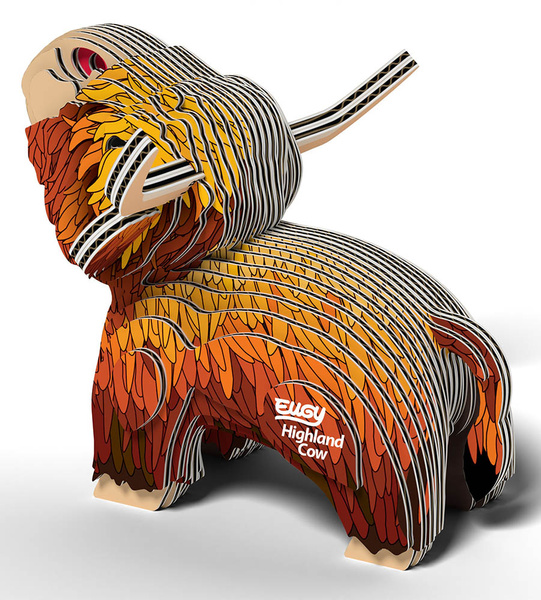 Puzzle 3D Układanka Szkocka Krowa - zestaw kreatywny dla dzieci 6lat+, Eugy
