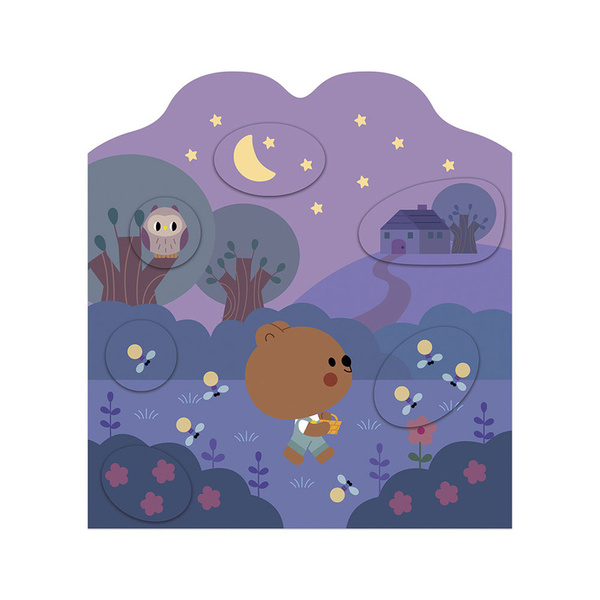 Zestaw kreatywny - książeczka z naklejkami Las, dla dzieci, 18 m+, Janod