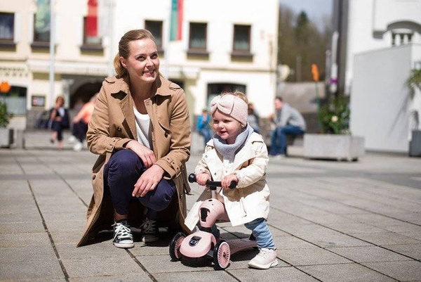 Scoot and Ride HK1 2w1 jeździk i hulajnoga dla dzieci 1-5 lat, kolor: Rose