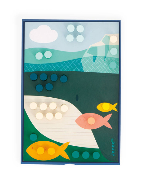 Układanka drewniana mozaika Zwierzątka - zabawka kreatywna 3 lata+, Janod