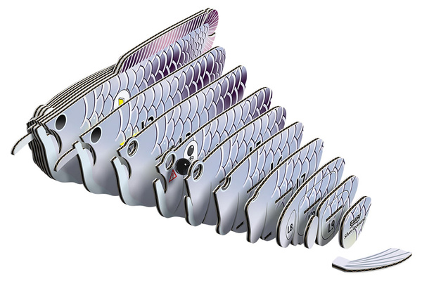 Arowana srebrna Eugy. Eko Układanka 3D