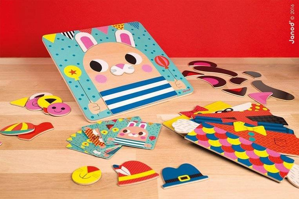 Układanka drewniana magnetyczna Zwierzątka 2+, Janod