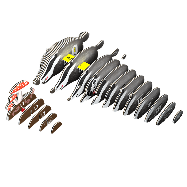 Układanka Puzzle 3D Borsuk - zestaw kreatywny dla dzieci 6 lat+, Eugy