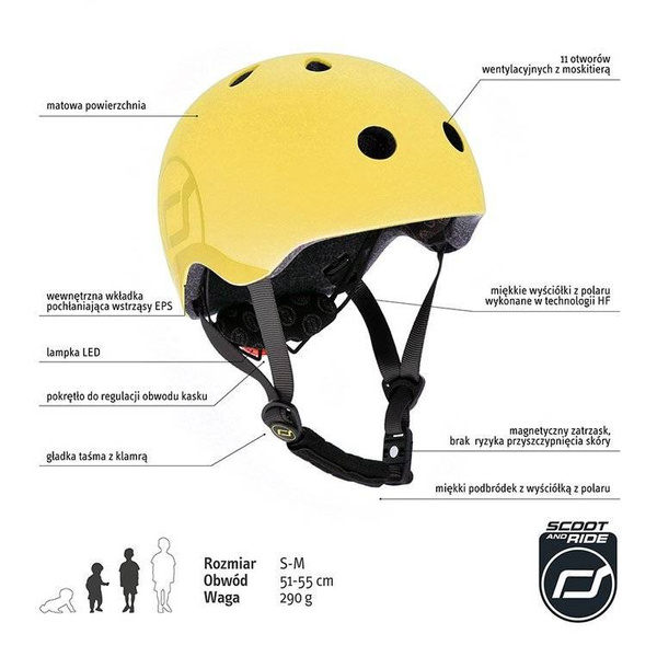 Scoot and Ride Kask dla dzieci 3+ rozm. S-M, kolor: Lemon