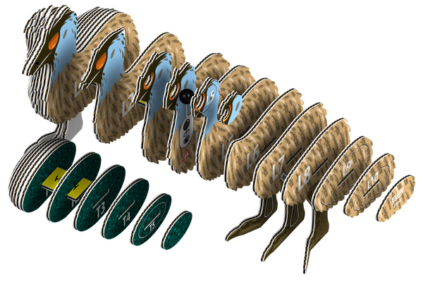 Układanka Puzzle 3D Emu - zestaw kreatywny dla dzieci 6 lat+, Eugy
