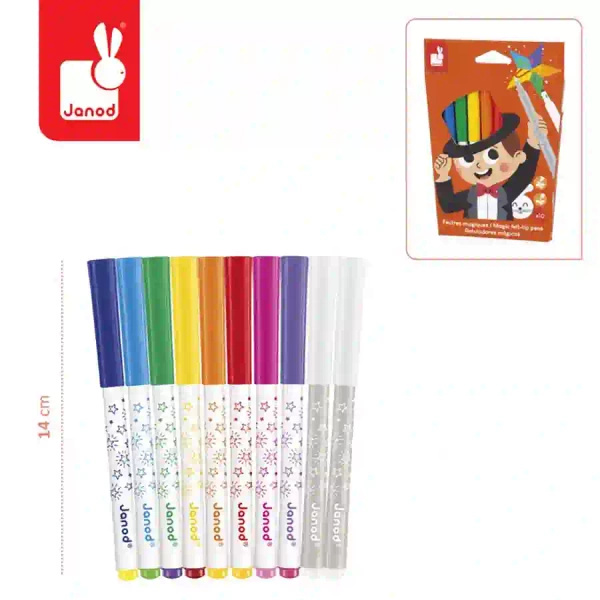 Zestaw kreatywny - Magiczne flamastry zmieniające kolor, 3 lata+, Janod