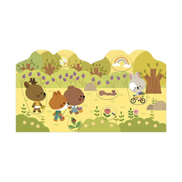 Zestaw kreatywny - książeczka z naklejkami Las, dla dzieci, 18 m+, Janod