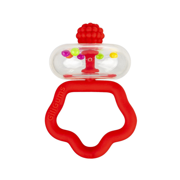 Grzechotka 2 szt. - Zestaw grzechoczący czerwony dla dzieci, 3 m+, GiliGums